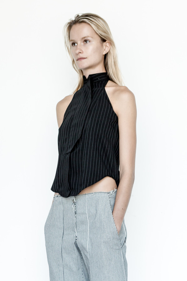 Assembly New York Business Stripe Cutaway Top Assembly New York Business Stripe Cutaway Top