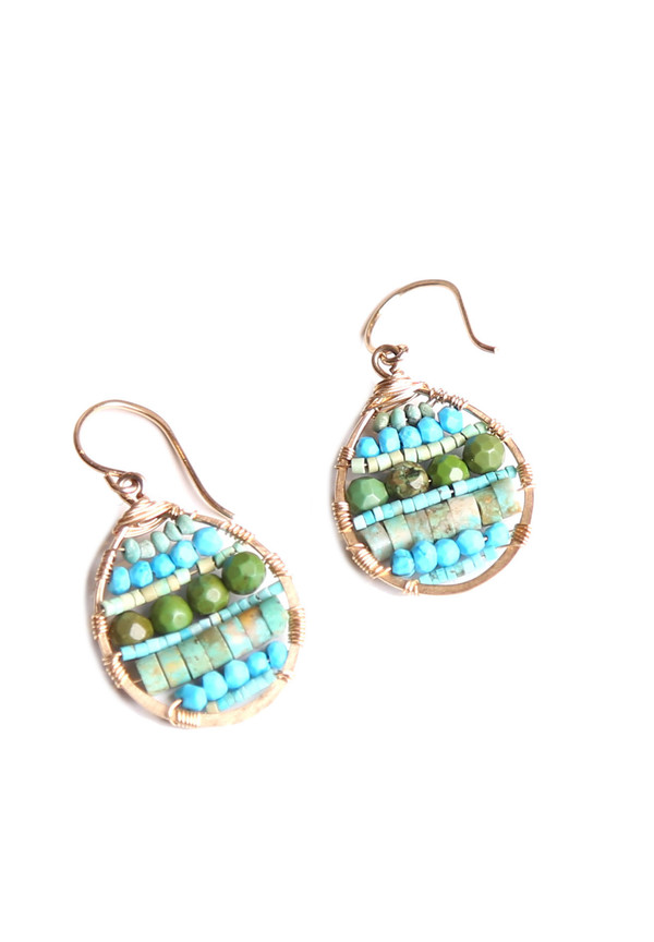 James and Jezebelle Turquoise Circle Paddle Earring James and Jezebelle Turquoise Circle Paddle Earring
