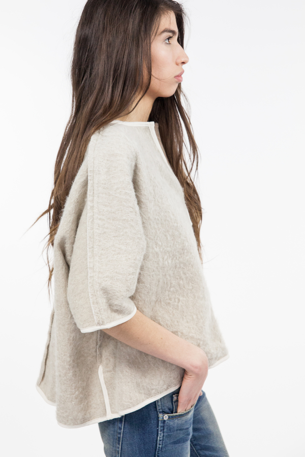 Objects Without Meaning Pullover Poncho - Oatmeal Objects Without Meaning Pullover Poncho - Oatmeal