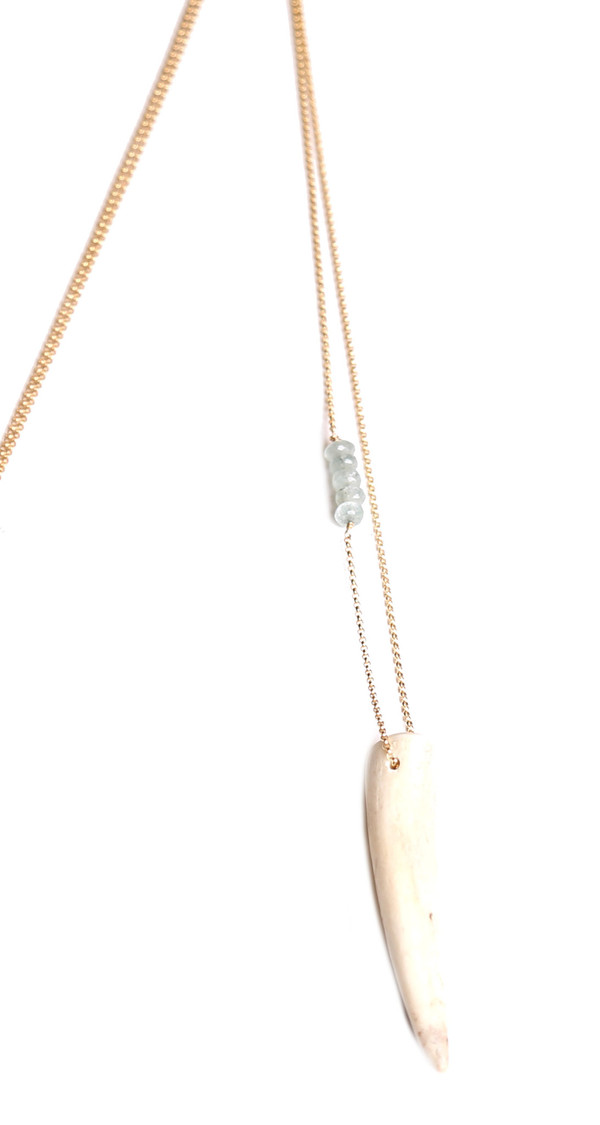 James and Jezebelle Antler & Aqua Marine Necklace James and Jezebelle Antler & Aqua Marine Necklace