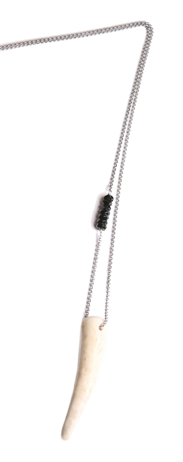 James and Jezebelle Antler & Onyx Necklace James and Jezebelle Antler & Onyx Necklace