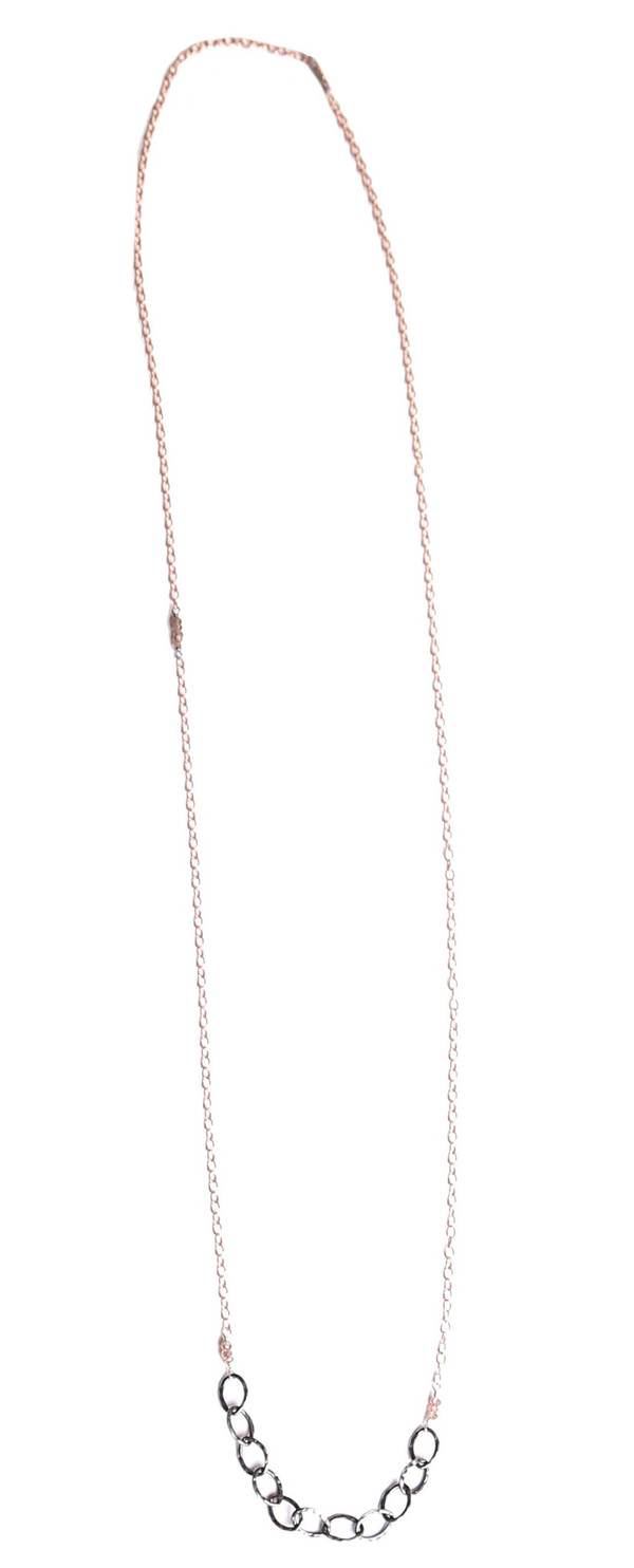 Sarah Dunn Rose Gold Oxidized Chain Links Necklace Sarah Dunn Rose Gold Oxidized Chain Links Necklace