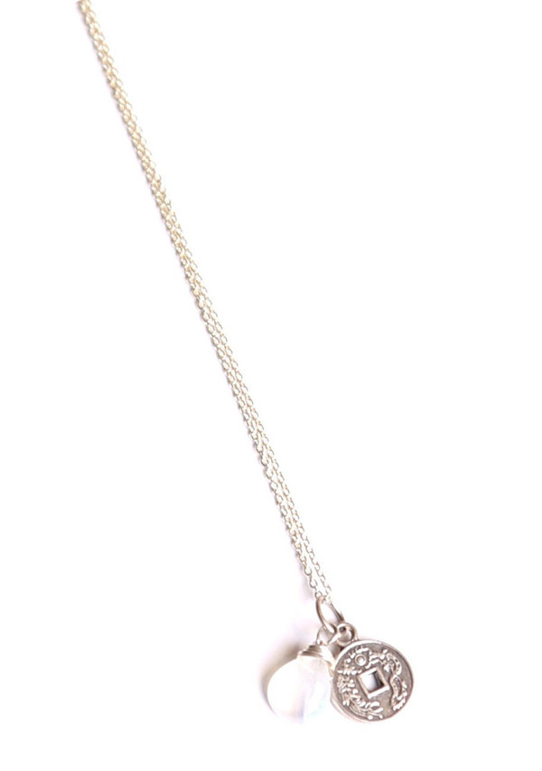 Sarah Dunn Moonstone and Charm Necklace Sarah Dunn Moonstone and Charm Necklace