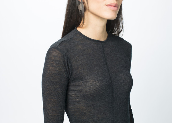 Hazel Brown Wool Long Sleeve T-Shirt Hazel Brown Wool Long Sleeve T-Shirt