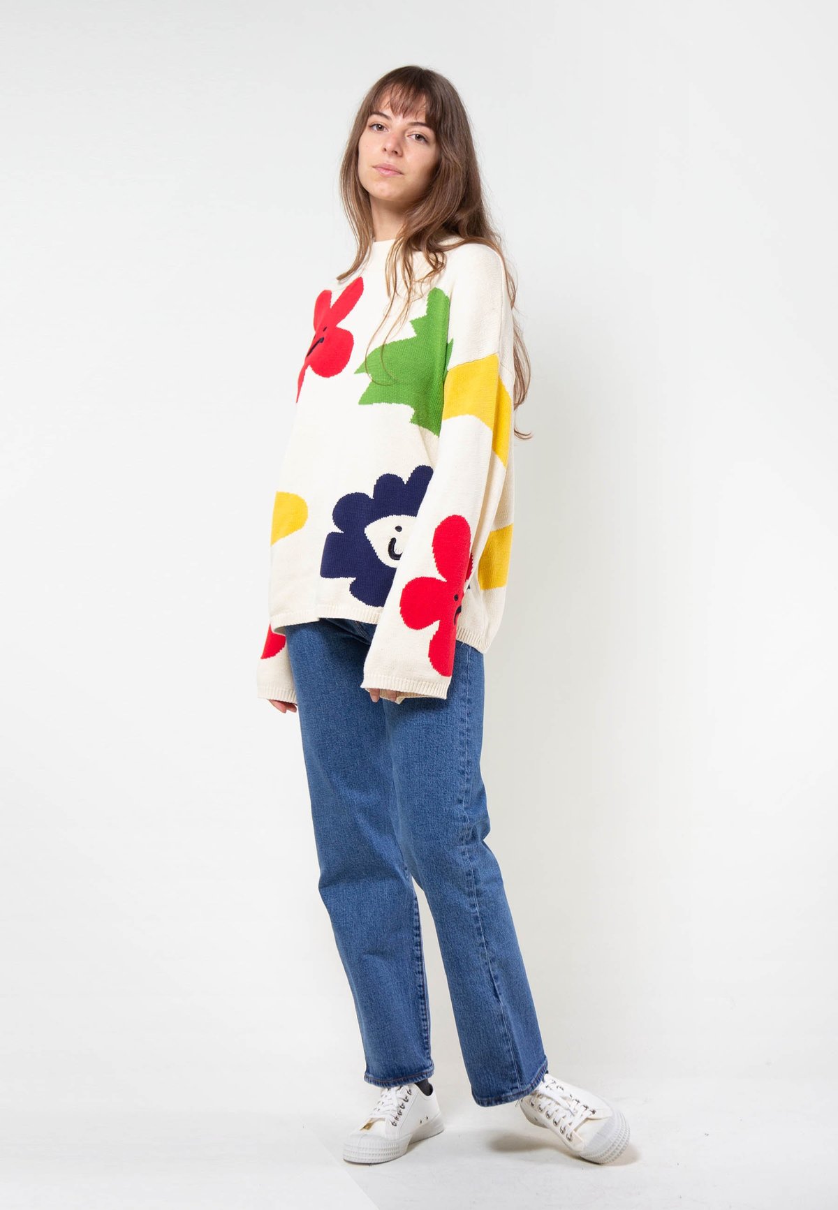 lazy oaf flower bed knit sweater