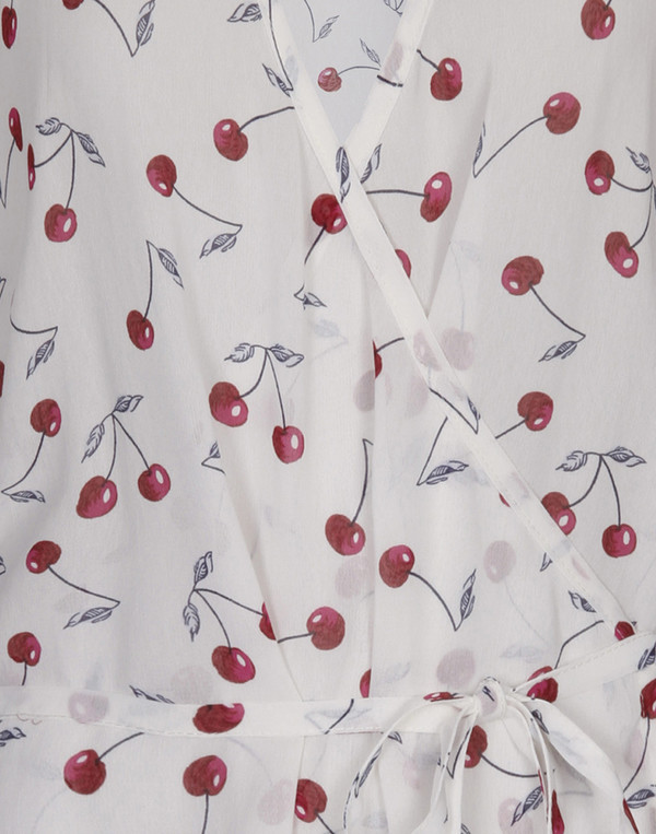 Rodebjer - White Anta Top with Silver Cherry Print Rodebjer - White Anta Top with Silver Cherry Print