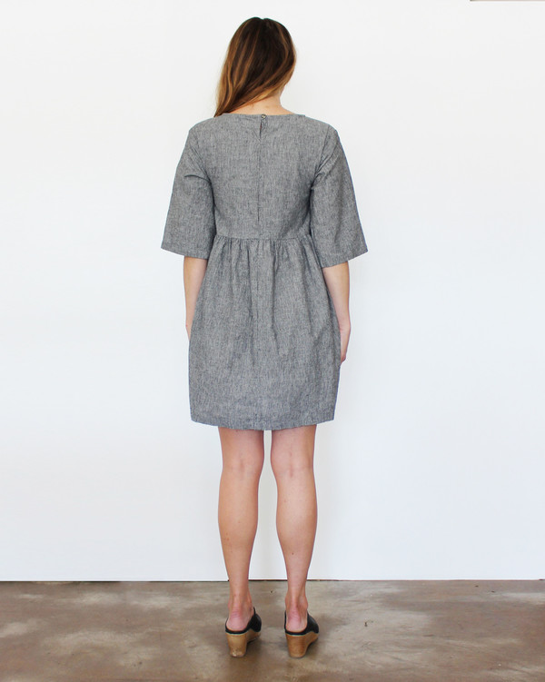 Esby Willow Babydoll Dress - Grey Stripe Esby Willow Babydoll Dress - Grey Stripe