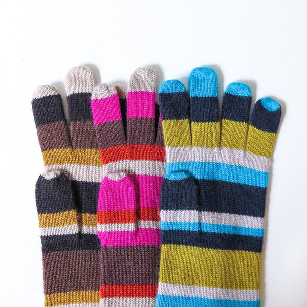 Erica Tanov cashmere striped gloves Erica Tanov cashmere striped gloves