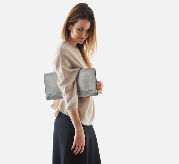 Vittorio D'Ottavio Silver Metallic Marlene Bag Vittorio D'Ottavio Silver Metallic Marlene Bag