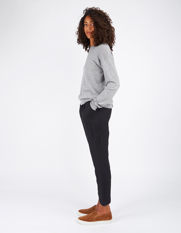 Filippa K Merino R-Neck Pullover Light Grey Melange Filippa K Merino R-Neck Pullover Light Grey Melange