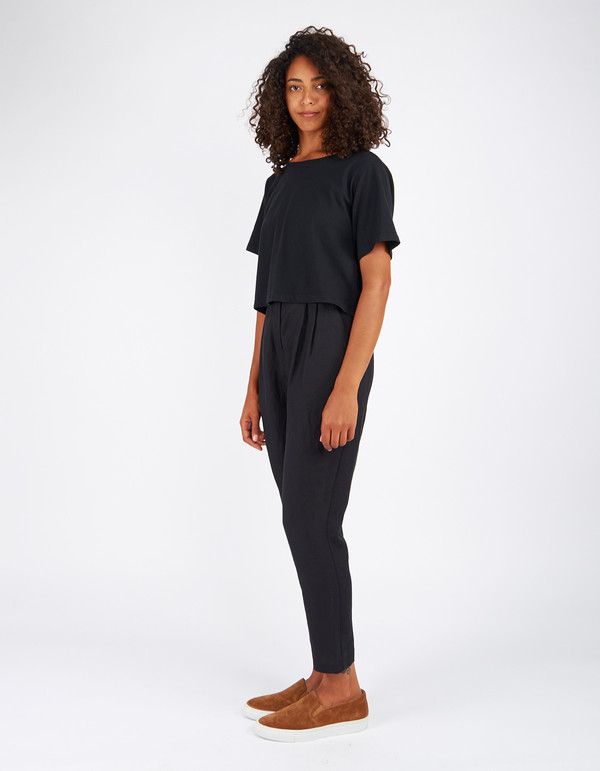 Pansy Crop Tee Black Pansy Crop Tee Black