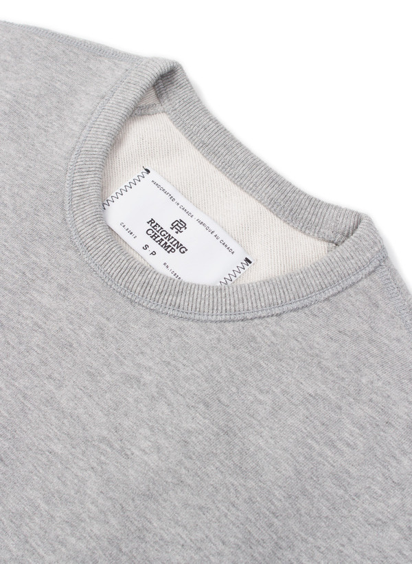 Reigning Champ Midweight Long Sleeve Crewneck Heather Grey Reigning Champ Midweight Long Sleeve Crewneck Heather Grey