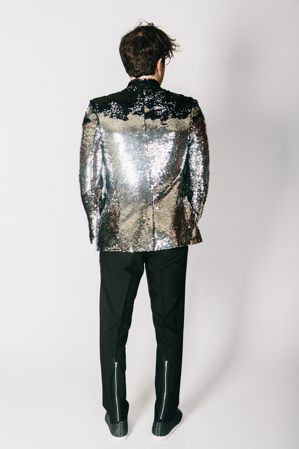 Men's Any Old Iron Black/Silver Sequin Jacket Men's Any Old Iron Black/Silver Sequin Jacket