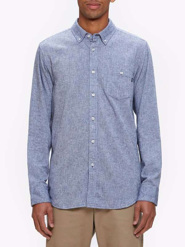 Men's Obey Holden Speckled Chambray Shirt Men's Obey Holden Speckled Chambray Shirt