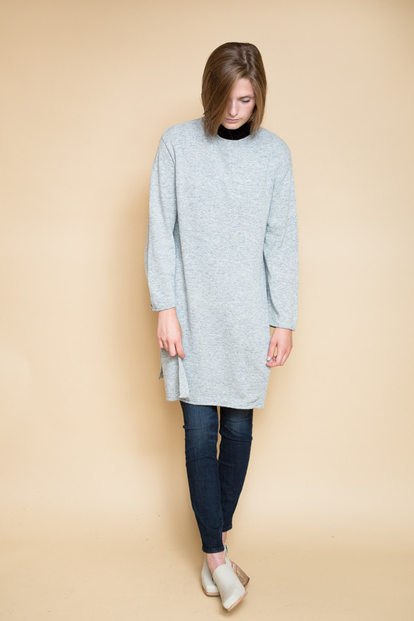 Achro Side Slit Long Sweater / Heather Gray Achro Side Slit Long Sweater / Heather Gray