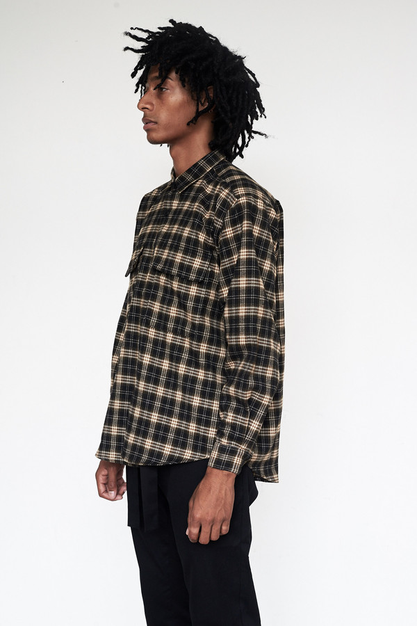 Men's Assembly New York Flannel Plaid Poet Shirt Men's Assembly New York Flannel Plaid Poet Shirt