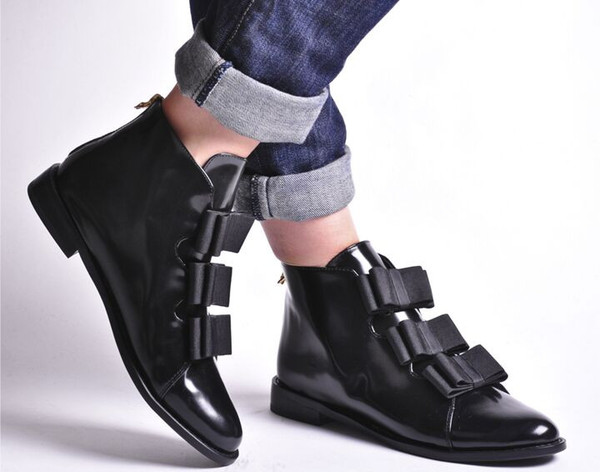 F-TROUPE BLACK LEATHER BOW BOOT F-TROUPE BLACK LEATHER BOW BOOT