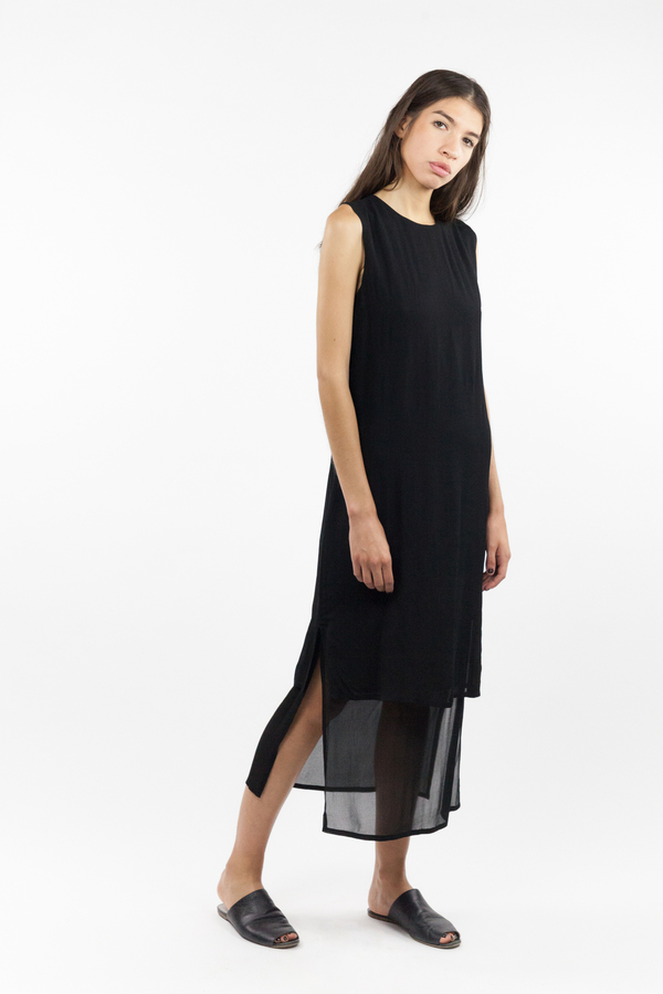 7115 by Szeki Sleeveless Layered Dress - Black 7115 by Szeki Sleeveless Layered Dress - Black