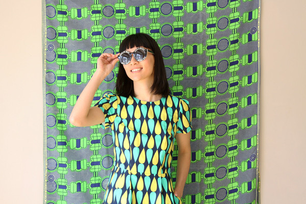 Birds of North America Cormorant Dress (Green and Navy) Birds of North America Cormorant Dress (Green and Navy)