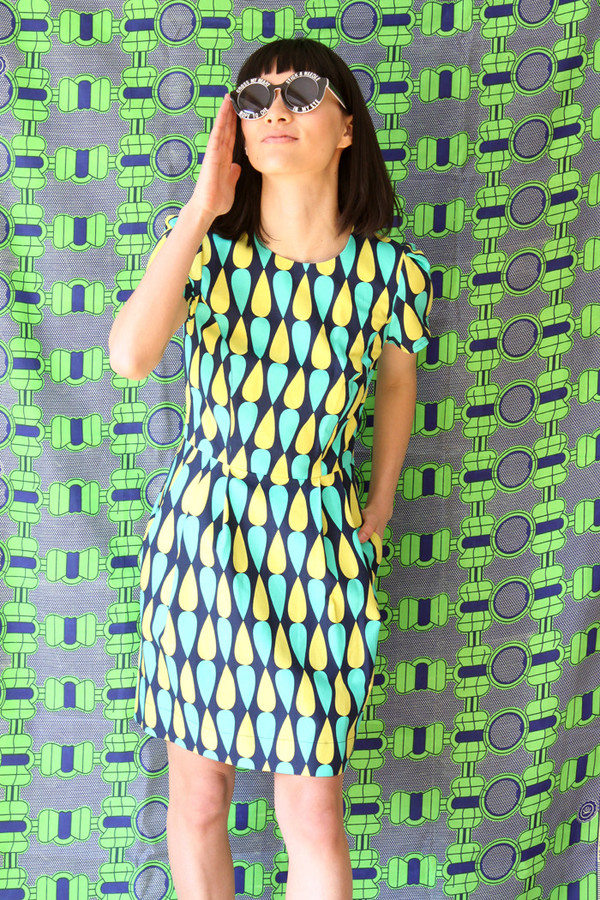 Birds of North America Cormorant Dress (Green and Navy) Birds of North America Cormorant Dress (Green and Navy)