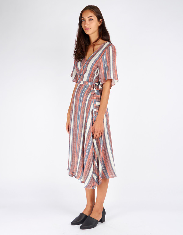 Just Female Stripe Wrap Dress Stripe AOP Just Female Stripe Wrap Dress Stripe AOP