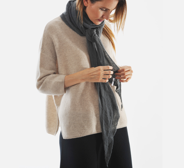 Unisex Botto Giuseppe Orange Diamond Shaped Cashmere Scarf by Botto Giuseppe Unisex Botto Giuseppe Orange Diamond Shaped Cashmere Scarf by Botto Giuseppe