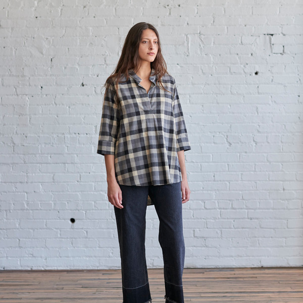 Language of the Birds Nehru Tunic Plaid Language of the Birds Nehru Tunic Plaid