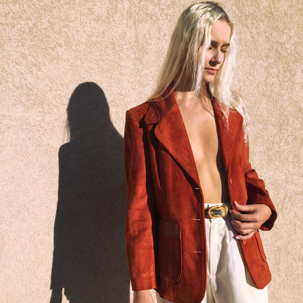 Kaleidos Vintage Burnt Orange Suede Jacket Kaleidos Vintage Burnt Orange Suede Jacket