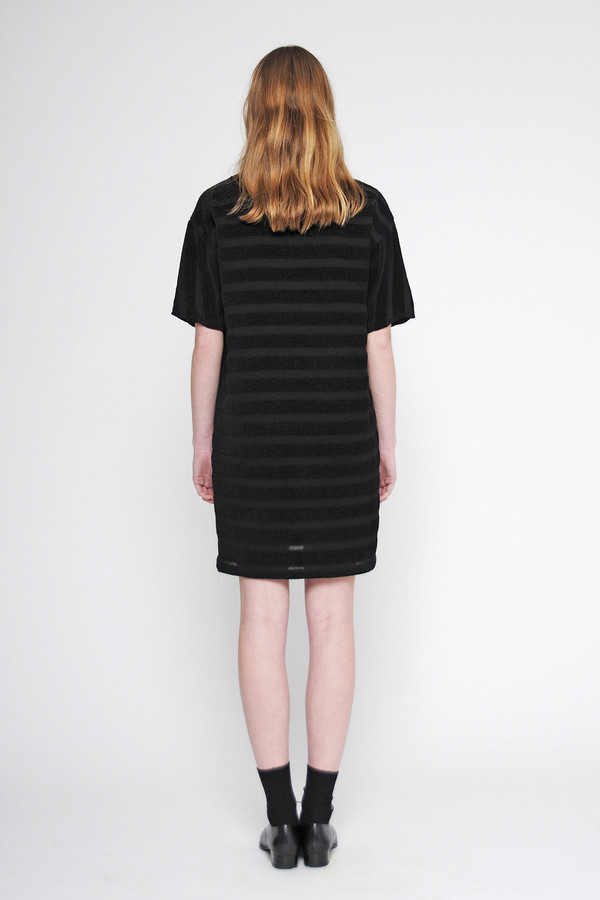 Diarte "Arenal" Textured Stripe Crew Neck Dress Diarte "Arenal" Textured Stripe Crew Neck Dress