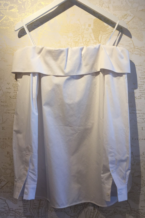 Tibi Cotton poplin off the shoulder shirt Tibi Cotton poplin off the shoulder shirt