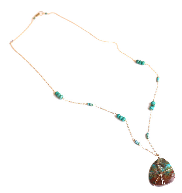 James and Jezebelle Turquoise Stone Pendant Necklace James and Jezebelle Turquoise Stone Pendant Necklace