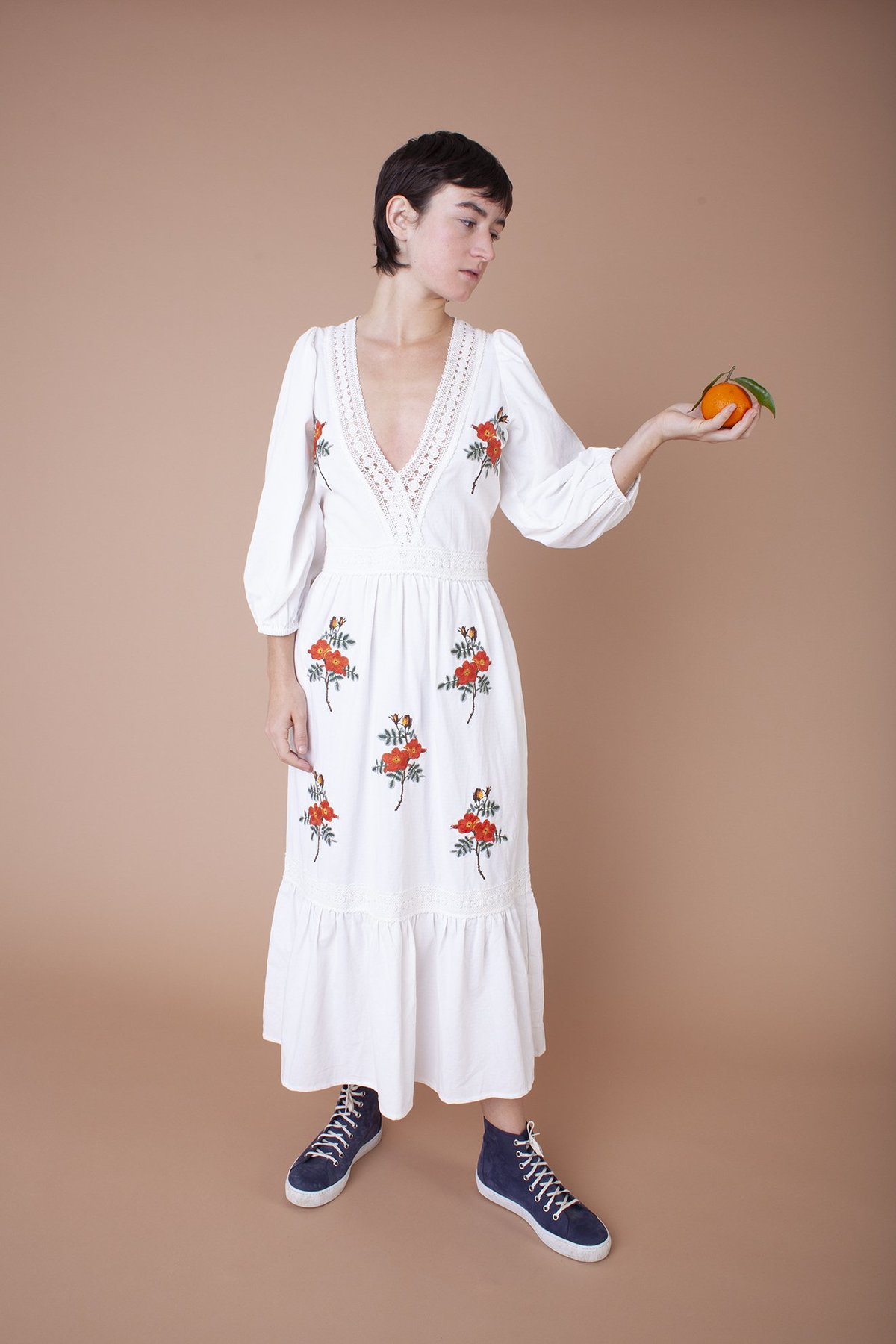 white iris dress