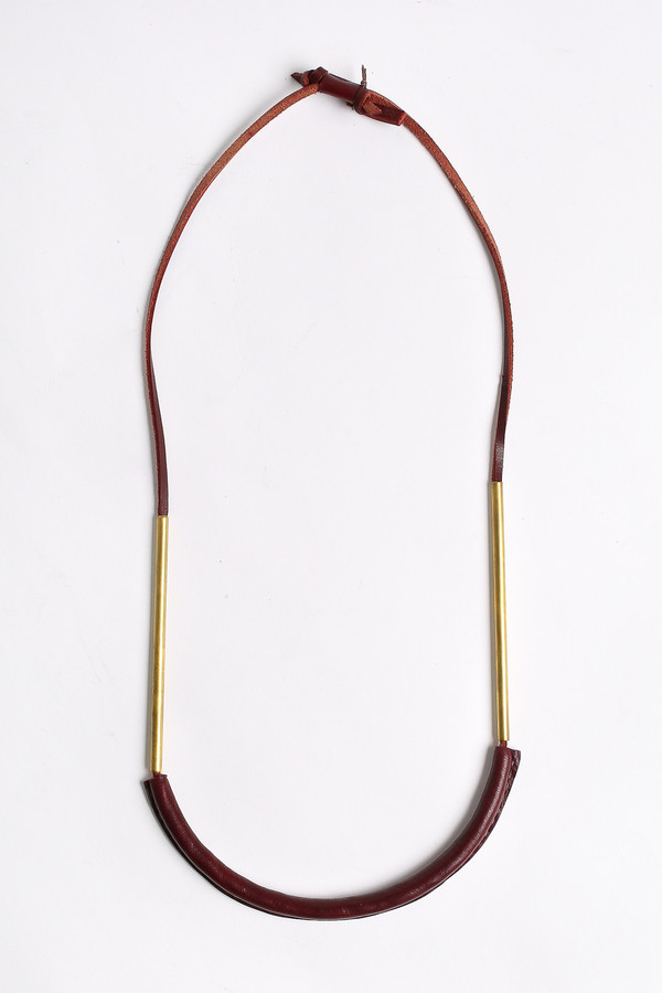 Crescioni Bare circuit necklace in oxblood Crescioni Bare circuit necklace in oxblood