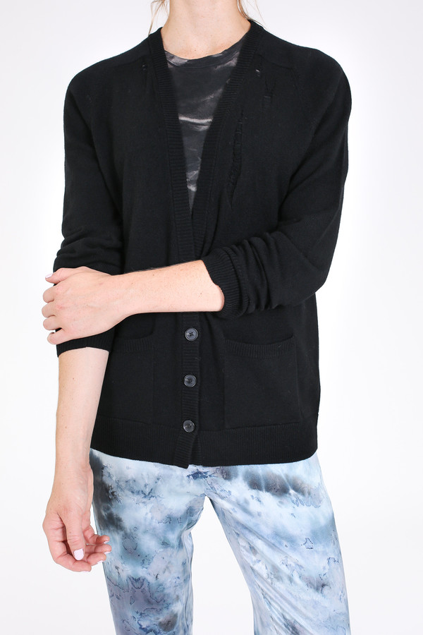 Raquel Allegra Deep v cardigan in black Raquel Allegra Deep v cardigan in black