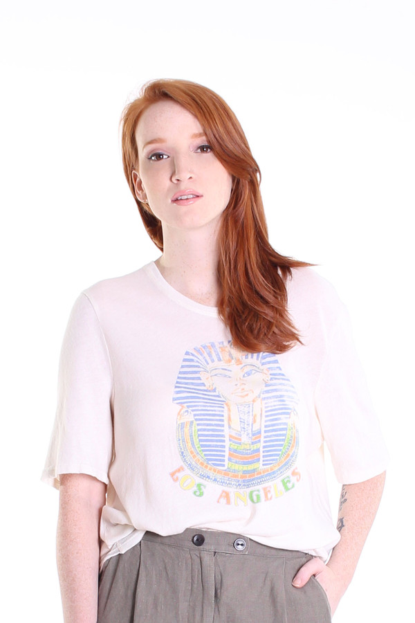 Raquel Allegra Egyptian lover boxy tee in dirty white Raquel Allegra Egyptian lover boxy tee in dirty white