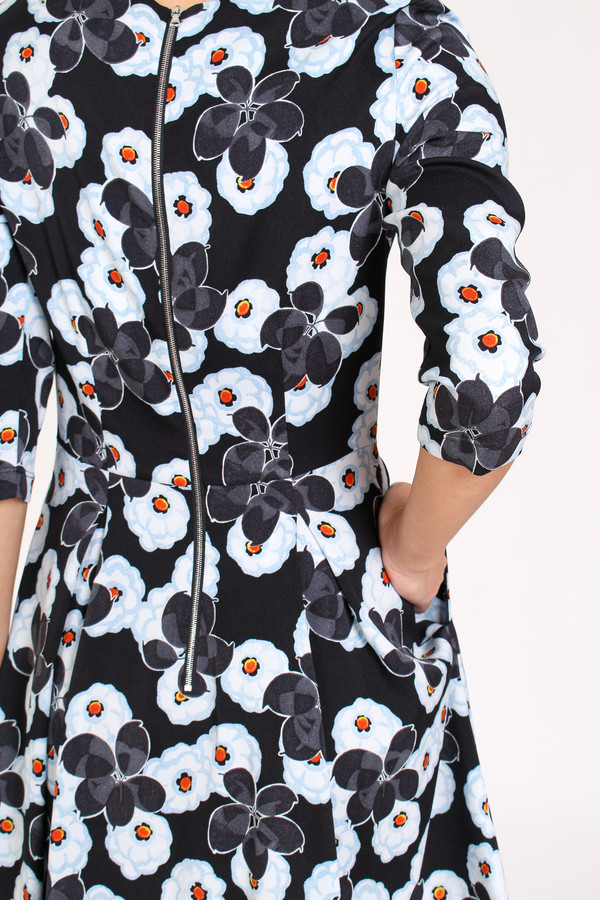 Suno Fit and flare dress in floral blue Suno Fit and flare dress in floral blue