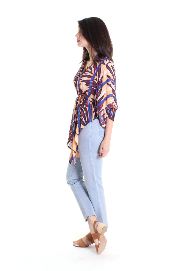 Rodebjer Mona kimono top in leaf print Rodebjer Mona kimono top in leaf print