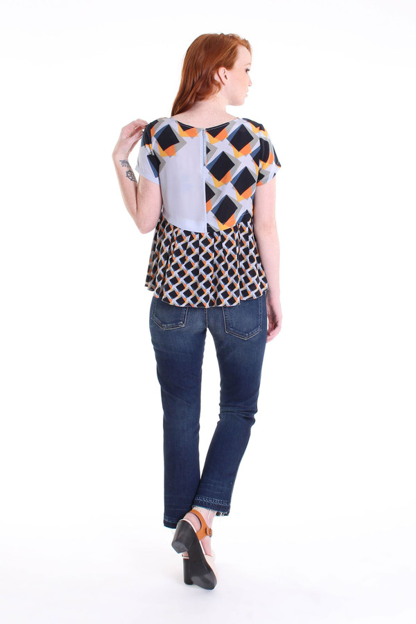 Suno Pleated underlay boxy top in blue Suno Pleated underlay boxy top in blue