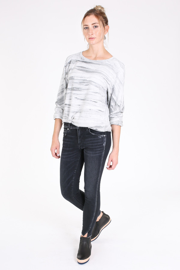 Raquel Allegra Raglan marble sweatshirt in grey Raquel Allegra Raglan marble sweatshirt in grey