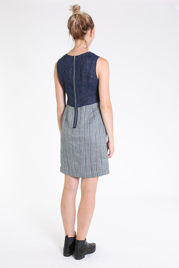 Nuthatch Shift dress in blue combo stripe Nuthatch Shift dress in blue combo stripe