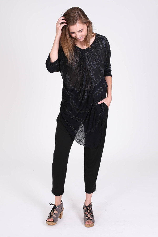 Raquel Allegra Side shred tee in black Raquel Allegra Side shred tee in black