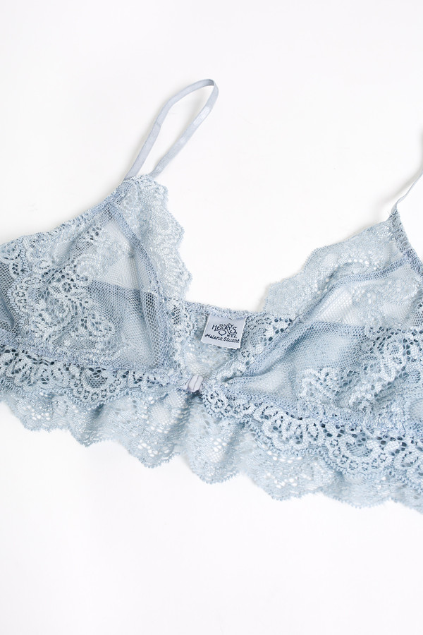 Only Hearts So fine lace bralette in silver blue Only Hearts So fine lace bralette in silver blue