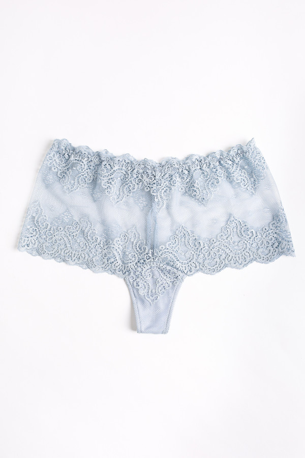 Only Hearts So fine lace cheeky brief in silver blue Only Hearts So fine lace cheeky brief in silver blue