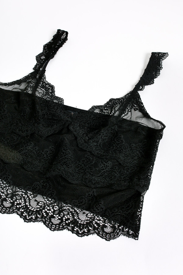 Only Hearts So fine lace cropped cami in black Only Hearts So fine lace cropped cami in black