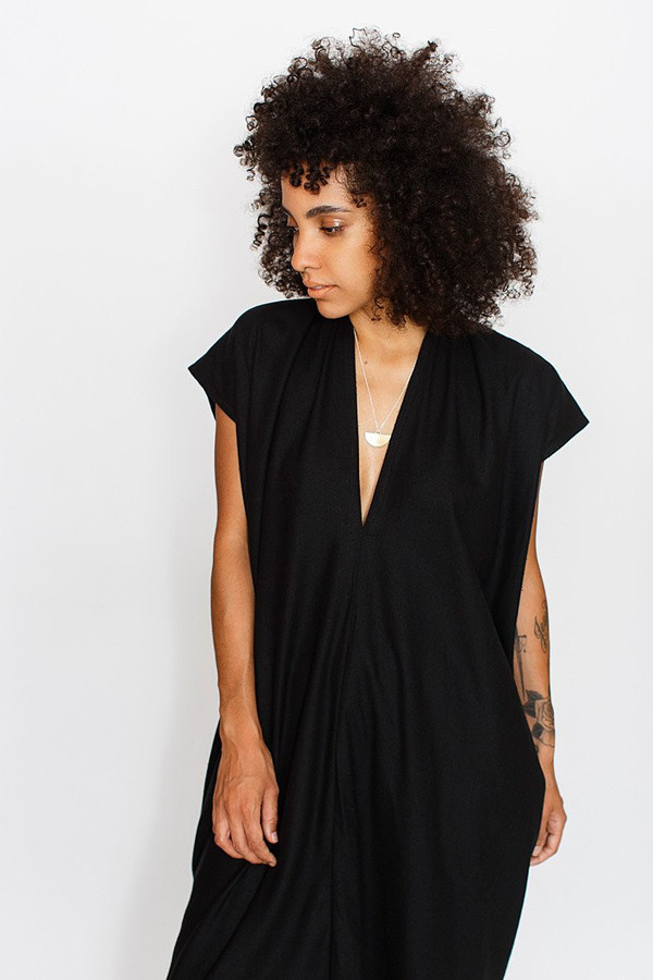 Miranda Bennett Everyday Dress, Oversized, Black Silk Noil Miranda Bennett Everyday Dress, Oversized, Black Silk Noil