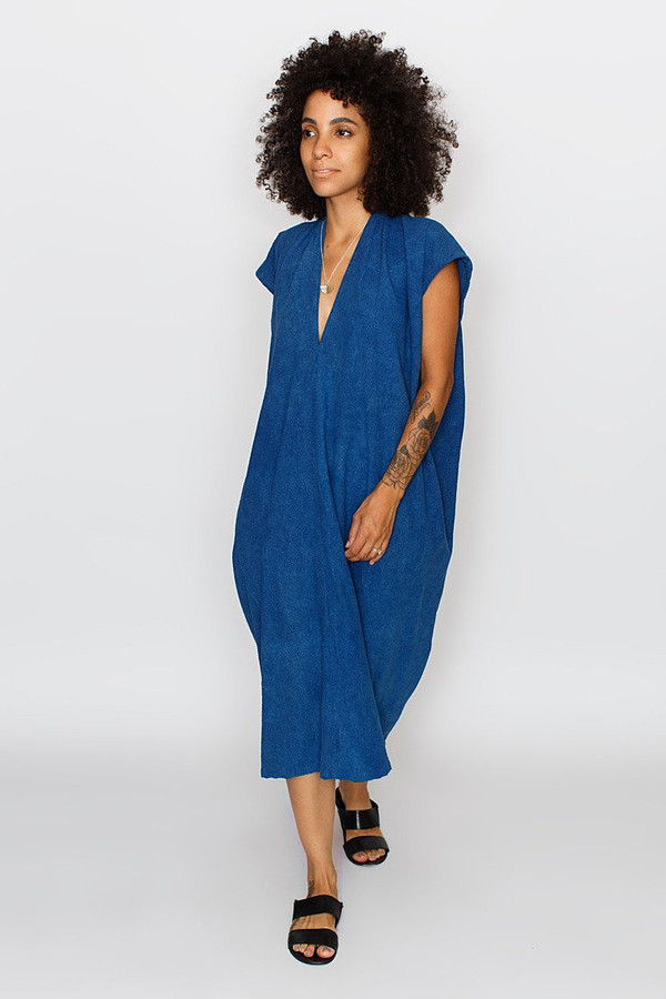 Miranda Bennett Everyday Dress, Oversized, Indigo Silk Noil Miranda Bennett Everyday Dress, Oversized, Indigo Silk Noil
