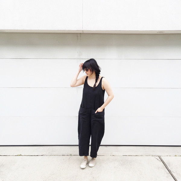 Ilana Kohn Gary Jumpsuit, Faded Black, Washed Linen Ilana Kohn Gary Jumpsuit, Faded Black, Washed Linen