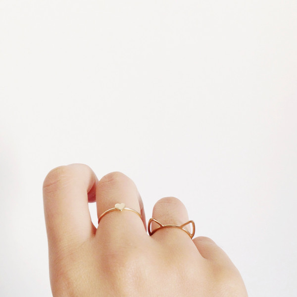 Catbird Heart Ring, 14K Yellow Gold Catbird Heart Ring, 14K Yellow Gold