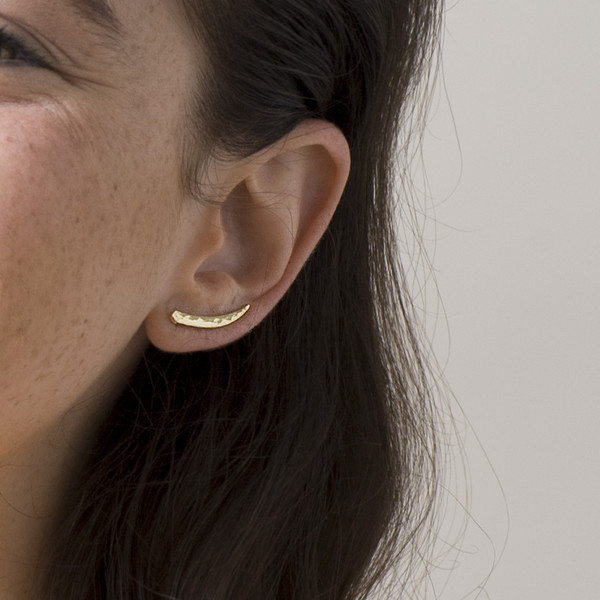 Knobbly Studio Tusk Ear Climbers, Gold Knobbly Studio Tusk Ear Climbers, Gold