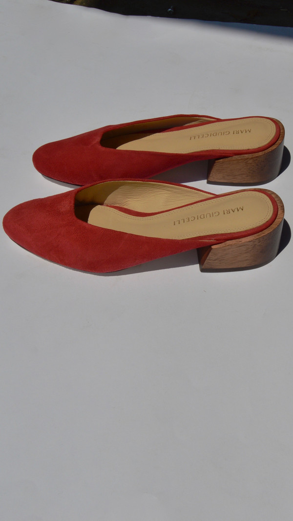 Mari Giudicelli Leblon Mule in Red Suede Mari Giudicelli Leblon Mule in Red Suede